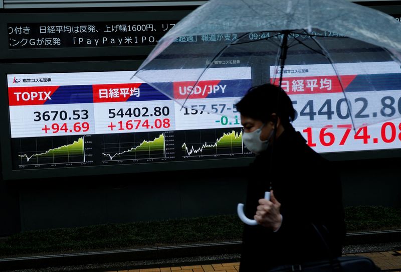 Asian stocks retreat as Brent crude aims for record monthly gain; rate path in focus